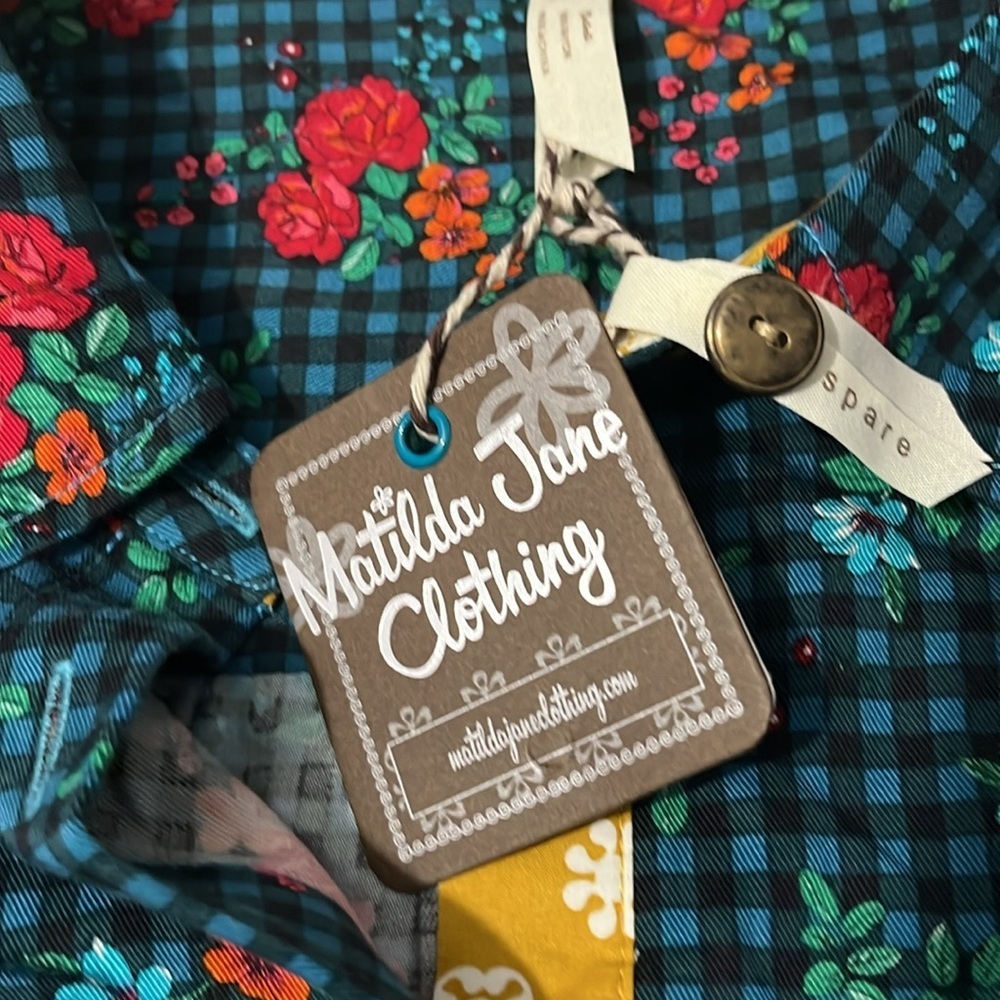 Matilda Jane Fa La La Floral Gingham Dress NWT Small - Picture 6 of 10